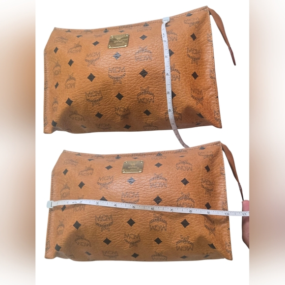 MCM Visetos Leather Vintage Clutch Hand Bag Brown - Picture 15 of 16